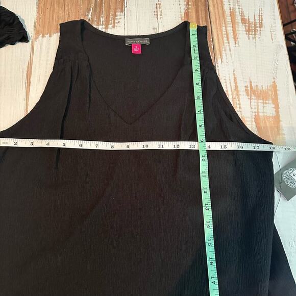 Vince Camuto V-Neck Ruched Strap Sleeveless Blouse Size Small Black - Picture 8 of 9